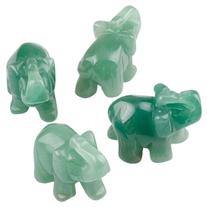 SUNYIK 1.5 Inch Green Aventurine Elephant Figurine, Healing Stone Elephant with Trunk Up Good Luck Desk Decor for Office Home - Image 5